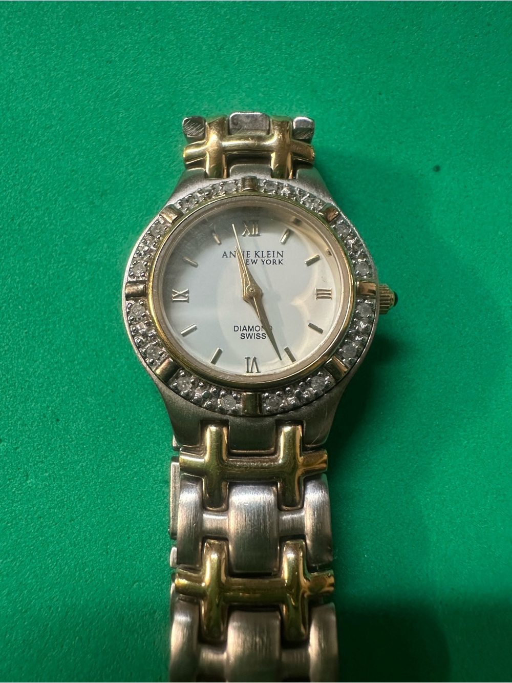Anne Klein Two-Tone Gold and Silver Diamond Accent Women's Watch - Ready to Use